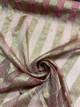 Silk organza stripped jaquard 45&quot; wide  beautiful red gold striped jaquard organza sold by the yard   Best use for Appearel & home decor