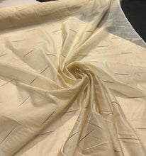 100% silk organza geometric embroidery 45&quot; wide   Beautiful beige gold color sold by the yard