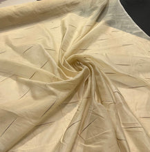 100% silk organza geometric embroidery 45&quot; wide   Beautiful beige gold color sold by the yard