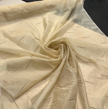 100% silk organza geometric embroidery 45&quot; wide   Beautiful beige gold color sold by the yard