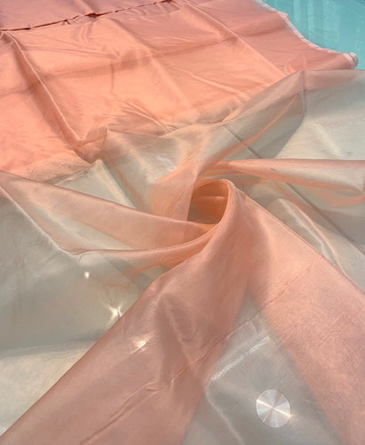 Silk organza 44" wide   Sold by the yard  beutiful peach color silk organza