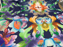 Satin Charmouse digital print 54â wide.  Beautiful colorful floral designer print.  Sold by the yard.