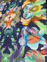 Satin Charmouse digital print 54â wide.  Beautiful colorful floral designer print.  Sold by the yard.