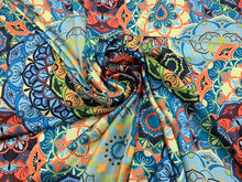 Satin Charmeuse digital printed fabric 54â wide. Beautiful soft silky colorful abstract design.  Sold by the yard
