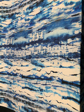 Designer digital printed Charmouse fabric 54â wide.  Beautiful ivory base with blues printed fabric sold by the yard.  Best use for apparel