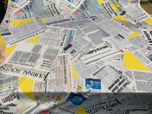 Designer digital printed Charmouse fabric 54â wide.  Beautiful newspaper print fabric sold by the yard.  Best use for fashion & apparel
