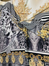 Satin Charmouse digital print 54â wide. Beautiful soft silky Charmouse designer print. Sold by the yard.