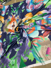 Satin Charmouse digital print 54â wide.  Beautiful colorful floral designer print.  Sold by the yard.