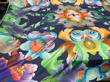 Satin Charmouse digital print 54â wide.  Beautiful colorful floral designer print.  Sold by the yard.