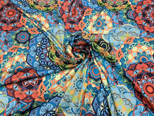 Satin Charmeuse digital printed fabric 54â wide. Beautiful soft silky colorful abstract design.  Sold by the yard