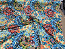 Satin Charmeuse digital printed fabric 54â wide. Beautiful soft silky colorful abstract design.  Sold by the yard