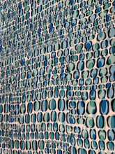 Designer digital print on Charmeuse fabric 54â wide.  Beautiful ivory base with blues combination sold by the yard.  Best use for Appearel