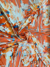 Designer digital printed Charmouse fabric 54â wide. Beautiful coral ivory shades printed fabric sold by the yard. Best use for apparel