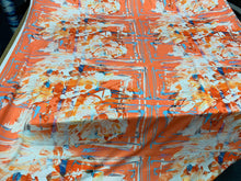 Designer digital printed Charmouse fabric 54â wide. Beautiful coral ivory shades printed fabric sold by the yard. Best use for apparel