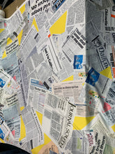 Designer digital printed Charmouse fabric 54â wide.  Beautiful newspaper print fabric sold by the yard.  Best use for fashion & apparel