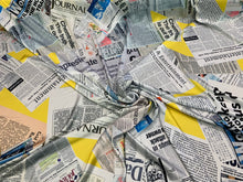 Designer digital printed Charmouse fabric 54â wide.  Beautiful newspaper print fabric sold by the yard.  Best use for fashion & apparel