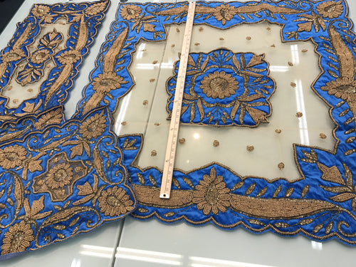 Decorated hand crafted table mates, sold by the set of 4