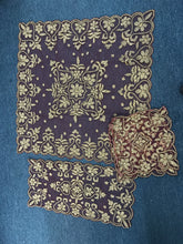 Decorated hand embroidered table mats, sold by the set of 4 pcs.