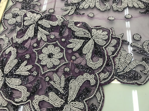 Hand embroidered table mat, sold by the set of 4 pcs